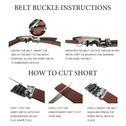 Ceinture de luxe en cuir véritable avec boucle automatique