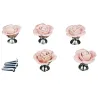 Uchwyty meblowe w kształcie róży - ceramiczne - 5 sztukMeble