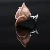 Rose shaped furniture handles - ceramic - 5 pieces