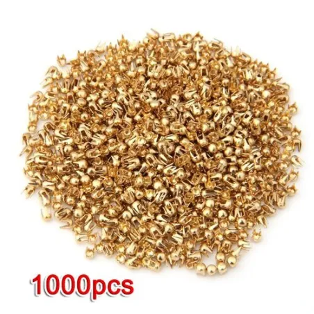 Gold round rivets - studs - DIY decoration - 2.5mm - 1000 pieces