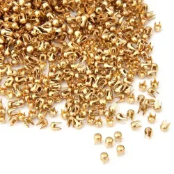 Gold round rivets - studs - DIY decoration - 2.5mm - 1000 pieces
