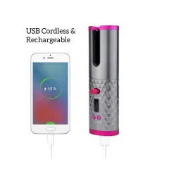 Ceramic hair curler - langaton - auto-rotating - Led -näyttö