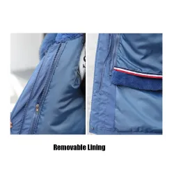 Manteau d'hiver avec doublure amovible - veste longue capuche