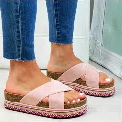 Sandali estivi - soft platform flip flops