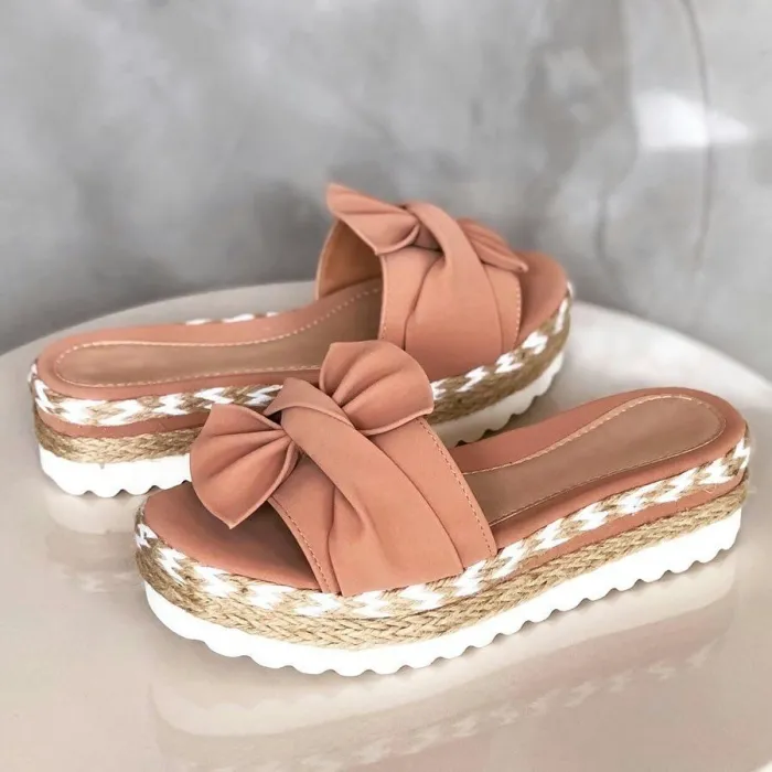 Sommar sandaler - flip flops med bowknot