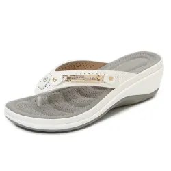 SandaliasElegantes sandalias de verano - flip flops - metal y cristal decoración - cómodo