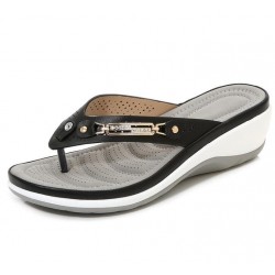 Elegant sandales d'été - flip flops - métal et décoration de cristaux - confortable
