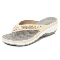SandaliasElegantes sandalias de verano - flip flops - metal y cristal decoración - cómodo