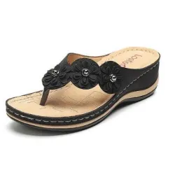 SandaliasSandalias de verano con flores decorativas - chanclas de estilo étnico