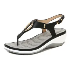 Mode sandaler med metalldekoration - Bohemian stil