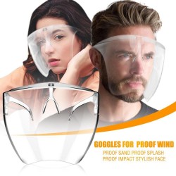 Skyddande transparent mun / ansiktsmask - plastsköld - glasögon - återanvändbar