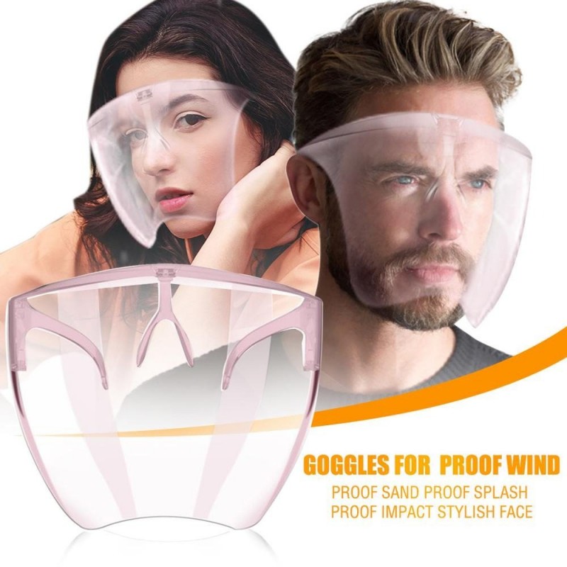 Masque protecteur transparent de la bouche / visage - bouclier plastique - lunettes - réutilisable