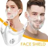 Protezione bocca trasparente / maschera viso - scudo di plastica con valvola d'aria - riutilizzabile
