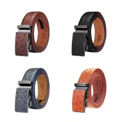 Ceinture de luxe en cuir véritable avec boucle automatique
