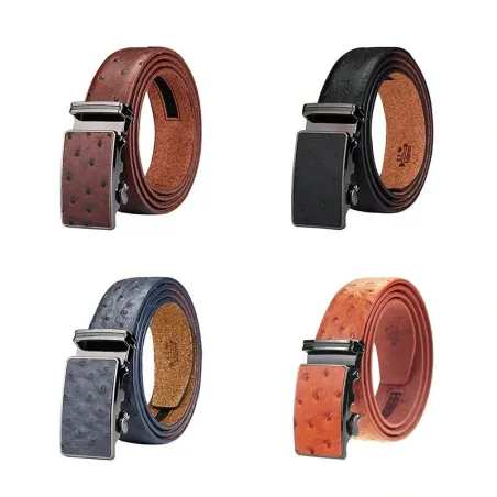Ceinture de luxe en cuir véritable avec boucle automatique