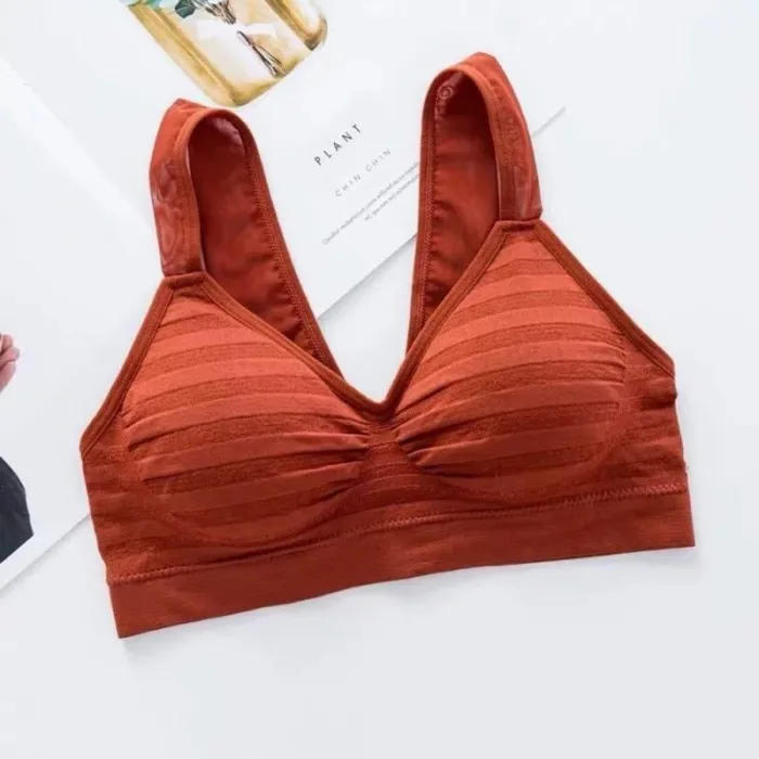 Soutien-gorge de coton rayé avec poussette