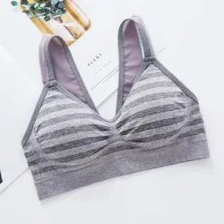 Soutien-gorge de coton rayé avec poussette