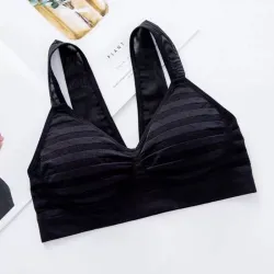 Soutien-gorge de coton rayé avec poussette