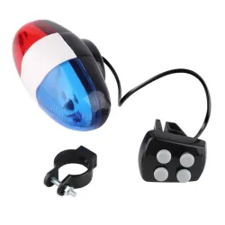 6 Led - 4 dźwięki - dzwonek rowerowy - klakson ze światłemŚwiatła