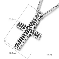 Vintage cross pendant - stainless steel necklace