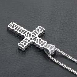 Vintage cross pendant - ruostumaton teräs kaulakoru
