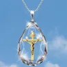 Kristall Diamant Anhänger - Silber Halskette - Kreuz - Delfin - Baum