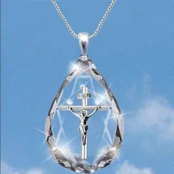 CollaresColgante de diamante de cristal - collar de plata - cruz - delfín - árbol