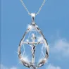 CollaresColgante de diamante de cristal - collar de plata - cruz - delfín - árbol