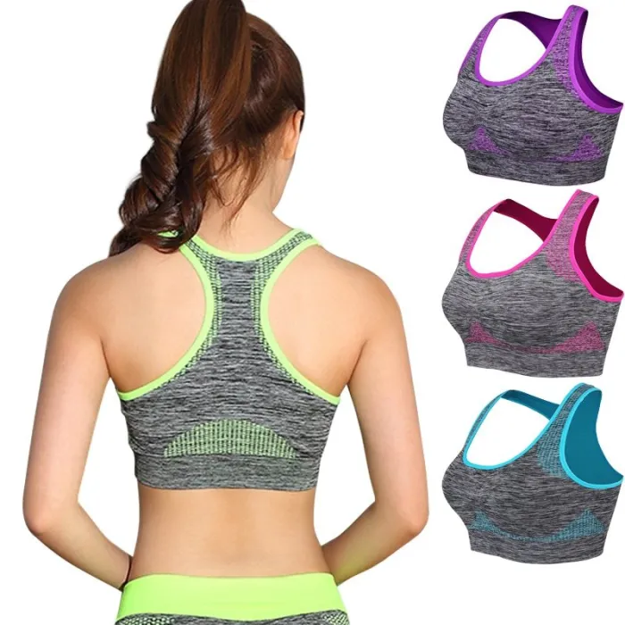 Odporny na wstrząsy biustonosz fitness z push up - usztywniany topDamska moda
