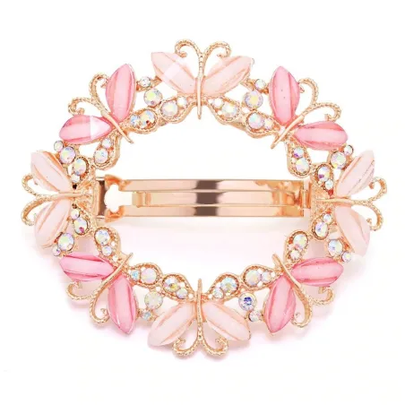 Elegante clip per capelli con cristalli e farfalle