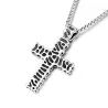 Vintage cross pendant - stainless steel necklace
