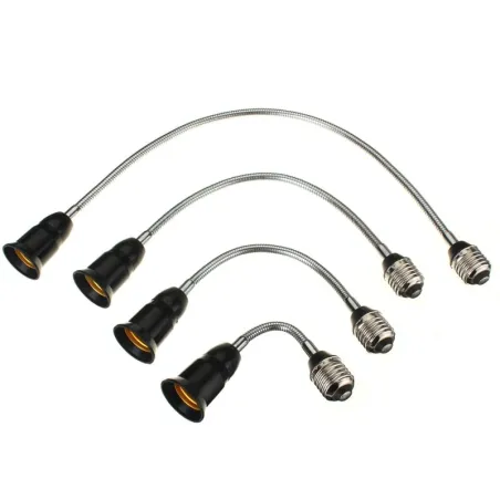 Inicio20/30/40/60cm - E27 - Negro - Flexible - Extensión - Socket - LED Bombilla de luz - Soporte base