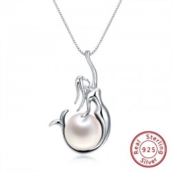 CollarColgante con sirena & perla - collar - plata de ley 925