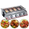 Grill - Außenofen - Edelstahl & Glas - LPG 4 Brenner Gas