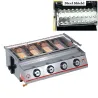 BBQ grill - utomhusugn - rostfritt stål & glas - LPG 4-brännare gas