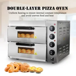 Electric oven - for pizza / chicken / bread - stainless steel - double-layerBakeware