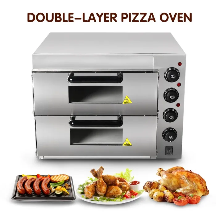 Elektrische oven - voor pizza / kip / brood - roestvrij staal - dubbellaagsBakvormen