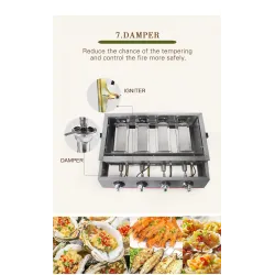 BBQ-grill - buitenoven - roestvrij staal en glas - LPG 4-pits gasBarbecue - BBQ