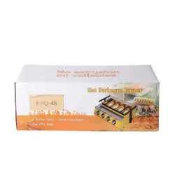 BBQ grill - outdoor oven - stainless steel & glass - LPG 4 burners gasBBQ