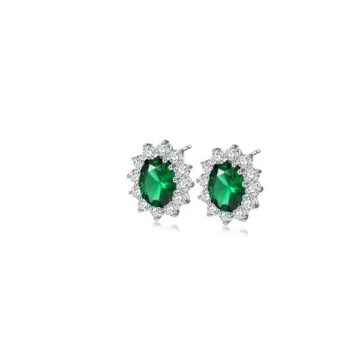 AretesPendientes lujosos con cristales - plata de ley 925