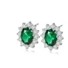 AretesPendientes lujosos con cristales - plata de ley 925