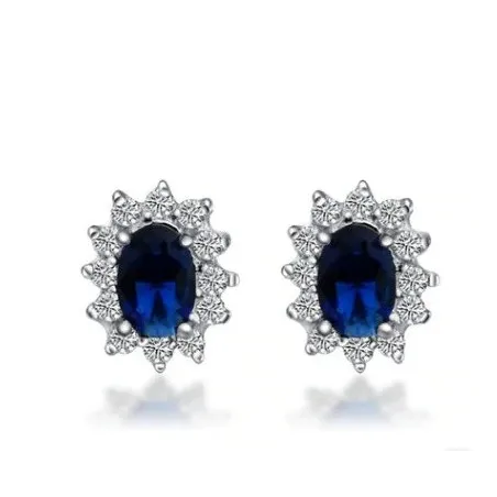 Luksuskorvat, joissa on kristallit - 925 sterling hopea