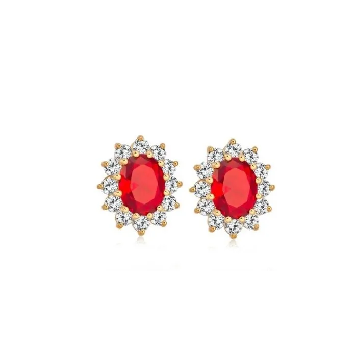 AretesPendientes lujosos con cristales - plata de ley 925