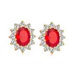 AretesPendientes lujosos con cristales - plata de ley 925