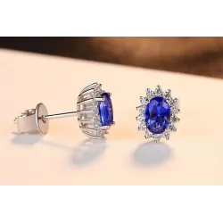 Luksuskorvat, joissa on kristallit - 925 sterling hopea