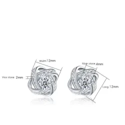 AretesPendientes redondos exclusivos con cristales - plata de ley 925