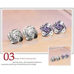 AretesPendientes redondos exclusivos con cristales - plata de ley 925