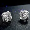 AretesPendientes redondos exclusivos con cristales - plata de ley 925