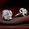 AretesPendientes redondos exclusivos con cristales - plata de ley 925