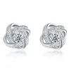 AretesPendientes redondos exclusivos con cristales - plata de ley 925